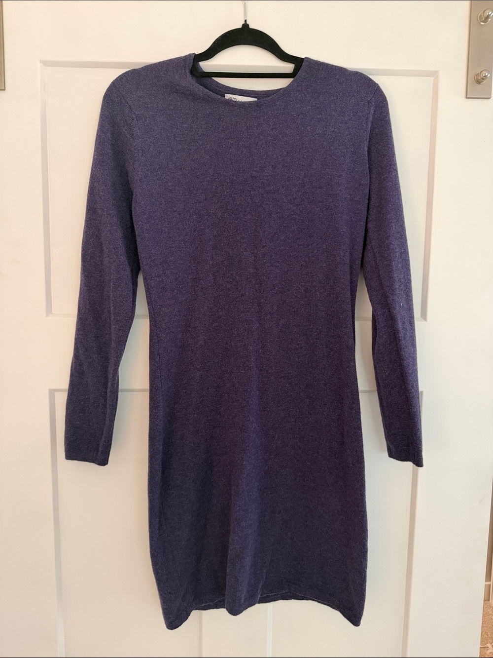 Johnstons of Elgin Purple Long-Sleeve Crewneck Knit Dress